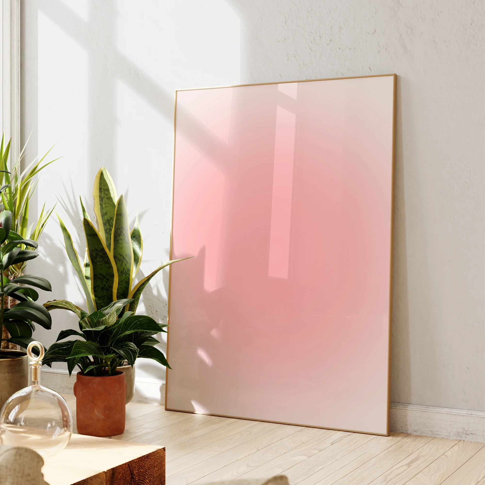 Modern Pink Glow Aura Abstract Blur Canvas Art Print