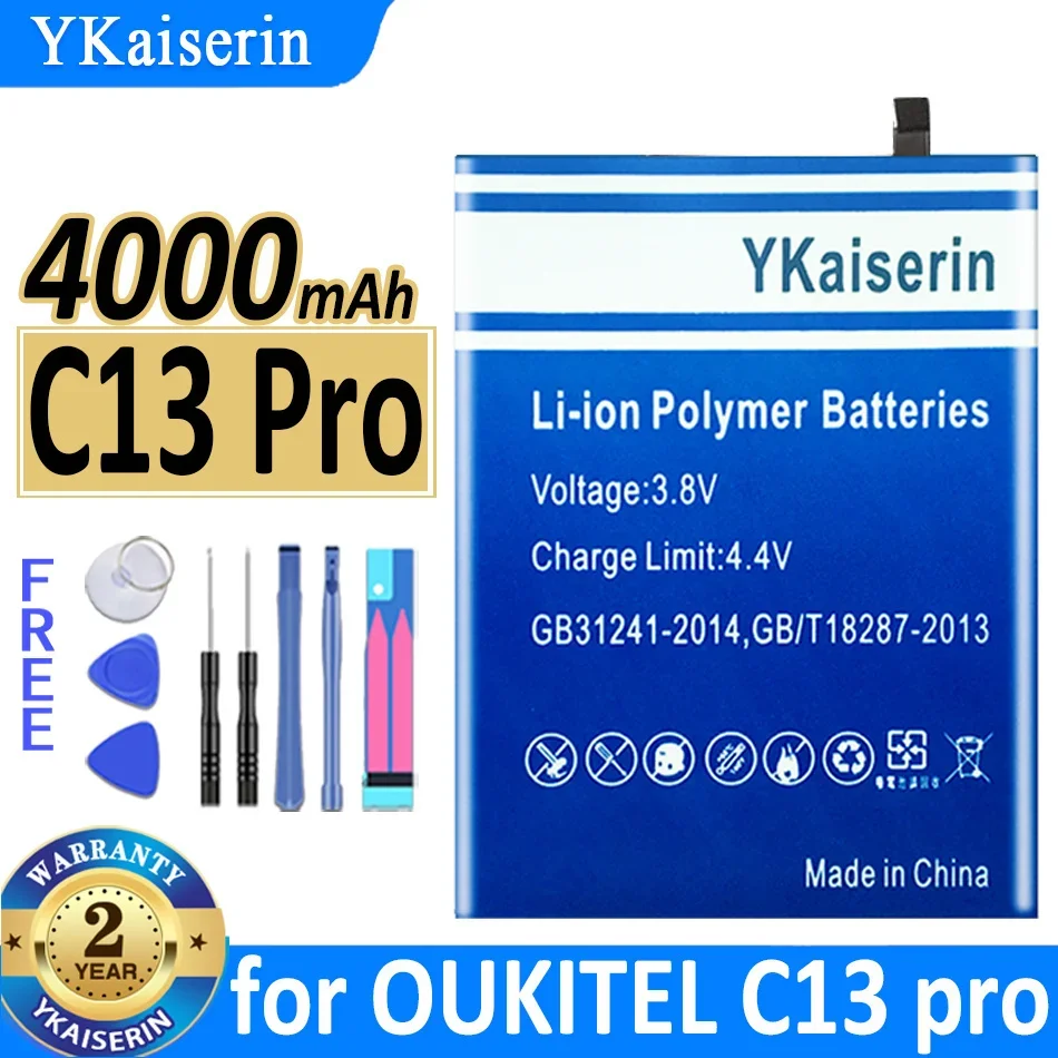 

YKaiserin 4000mAh Battery for OUKITEL C13 Pro C13Pro S62 Moile Phone High Quality Batterie Warranty 2 Years