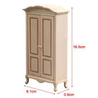 Garde-robe l'inventaire en bois pour enfants, boîte de rangement modèle, accessoires de meubles pour décor de maison de beurre, jouets de simulation, maison de courses 1:12 6