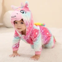 Baby Kigurumi Rabbit Unicorn Cow Cartoon Romper Infant Kids Animal Jumpsuit Toddler Clothes Girls Boys Cosplay Pyjamas Costumes 6