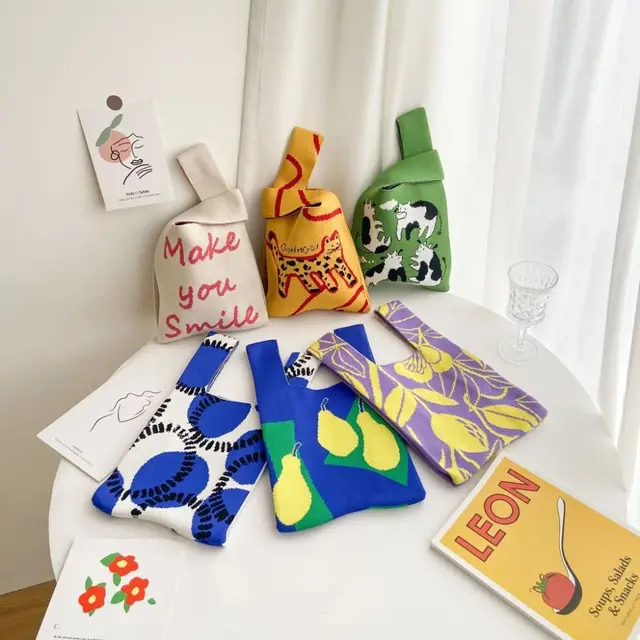 Borsa Tote In Maglia Per Donna - Riutilizzabile, Leggera E Portatile - Foto 12