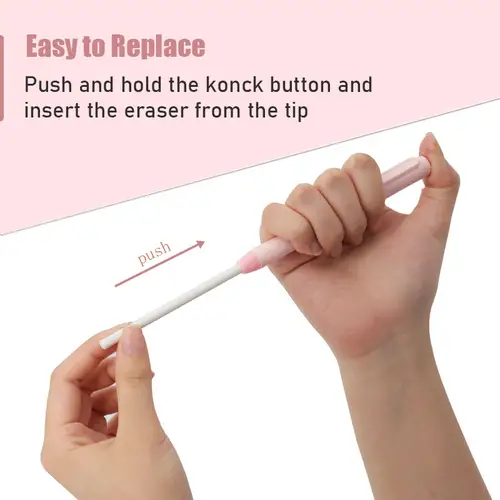 11Pcs/Set New Creative Pen Shape Press Type Pencil Eraser with Replaceable Core Sketching Painting Writing Erase Supplies - Image 5
