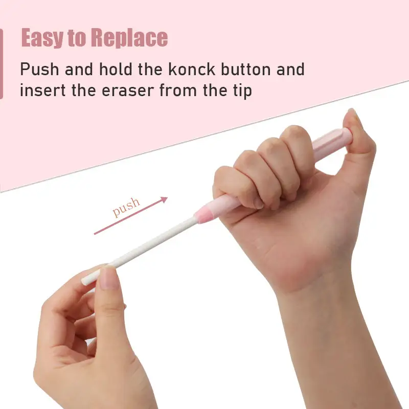 11Pcs/Set New Creative Pen Shape Press Type Pencil Eraser with Replaceable Core Sketching Painting Writing Erase Supplies - Image 5