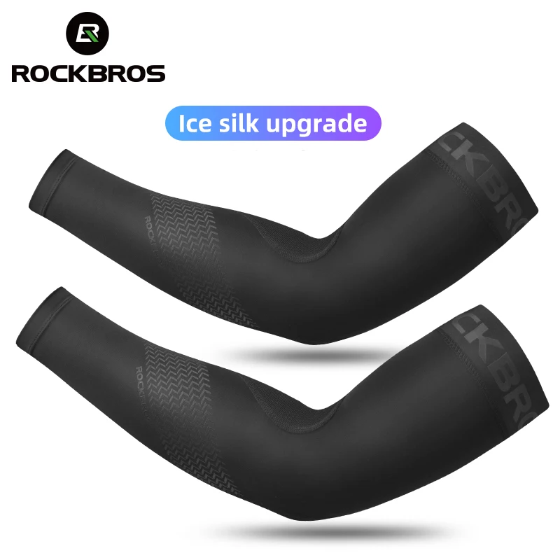 ROCKBROS Ice Fabric Running Camping Arm Warmers Basketball Cycling Sleeves Summer Sports Gear