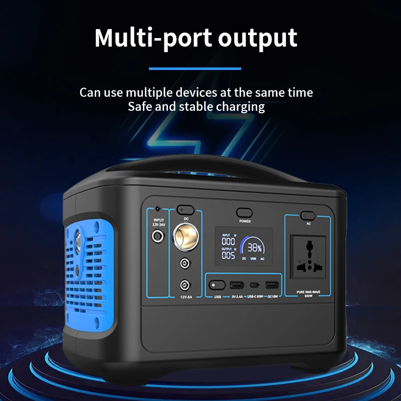 

Outdoor Camping Power Bank 153600 Mah Free Shipping Portable Power Station Solar Generator 600W Solar Panel Spare Battery