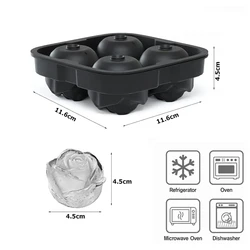 Silicone Rose Ice Cube Tray with Easy Release and Funnel for Cocktails and Whiskey (S)
