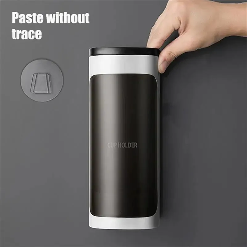 Home Disposable Automatic Cup Picker Office Translucent Wall-mounted Hole-free Paper Cup Holder