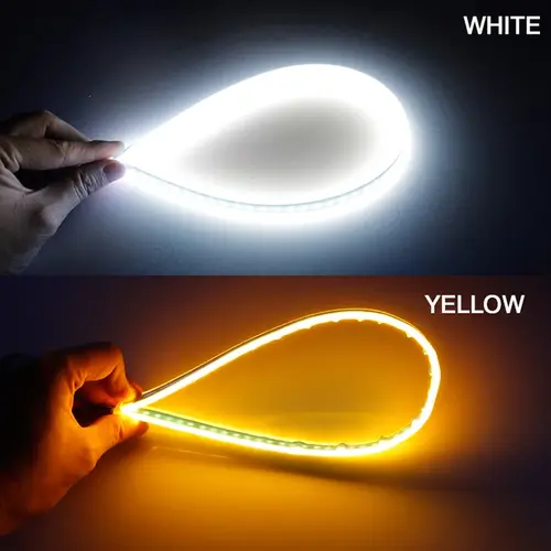 2Pcs 12V Led Guide Strip Headlight for Car Daytime Running Lights Turn Signal Bulb DRL Sequential Switchback 30cm/45cm/60cm - Image 7
