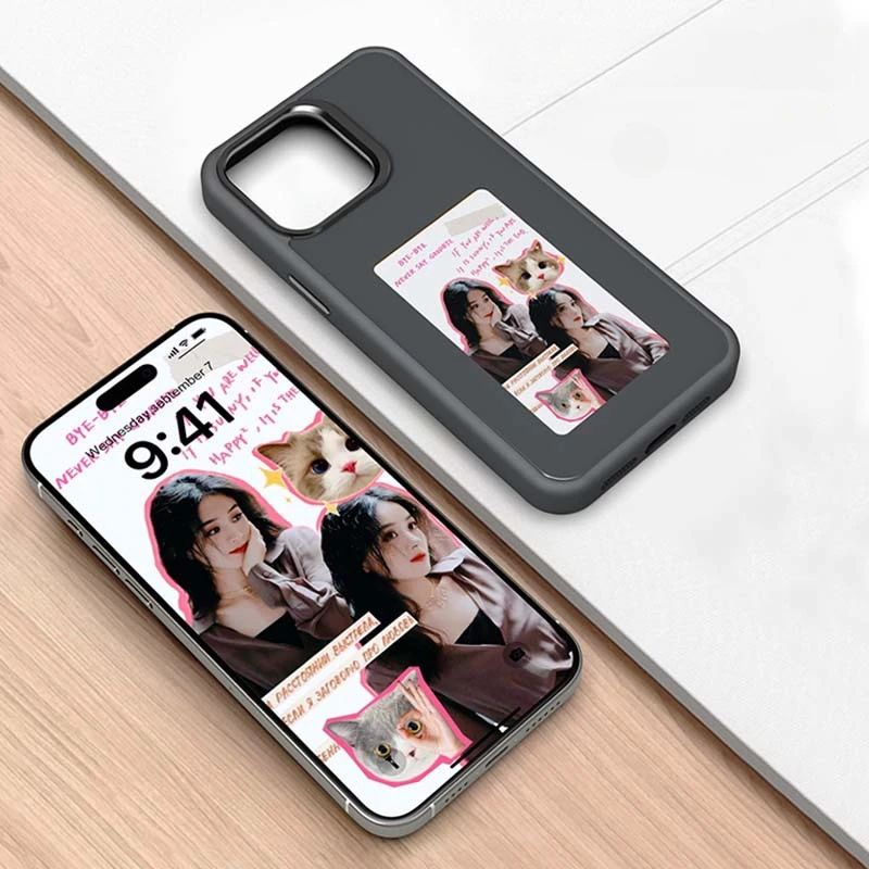 

2024 New-tech Ipone 12 13 14 15 Pro Promax чехол 4 цвета AI Eink дисплей изображение сменная батарея Свободная фотография экран с чернилами Diy