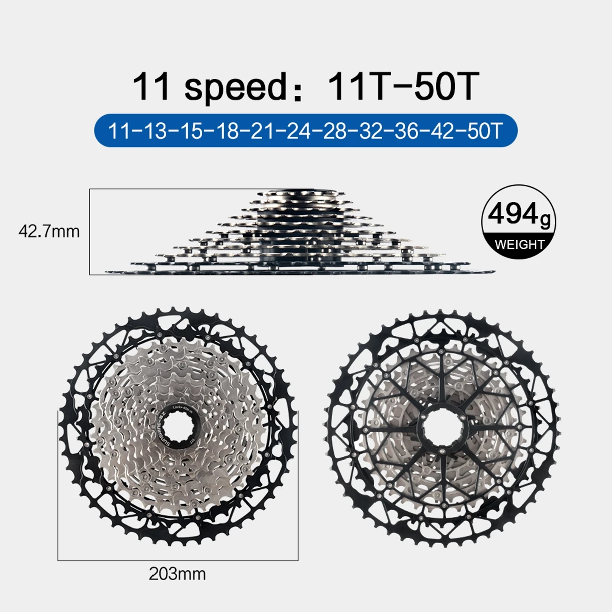 Shimano 11S Groupset Deore M5100 SL RD Mountainbike 11V Schaltgruppen-Set Schalthebel 11-Gang K7 MTB Kette Ultraleichte Kassette – Detail 17