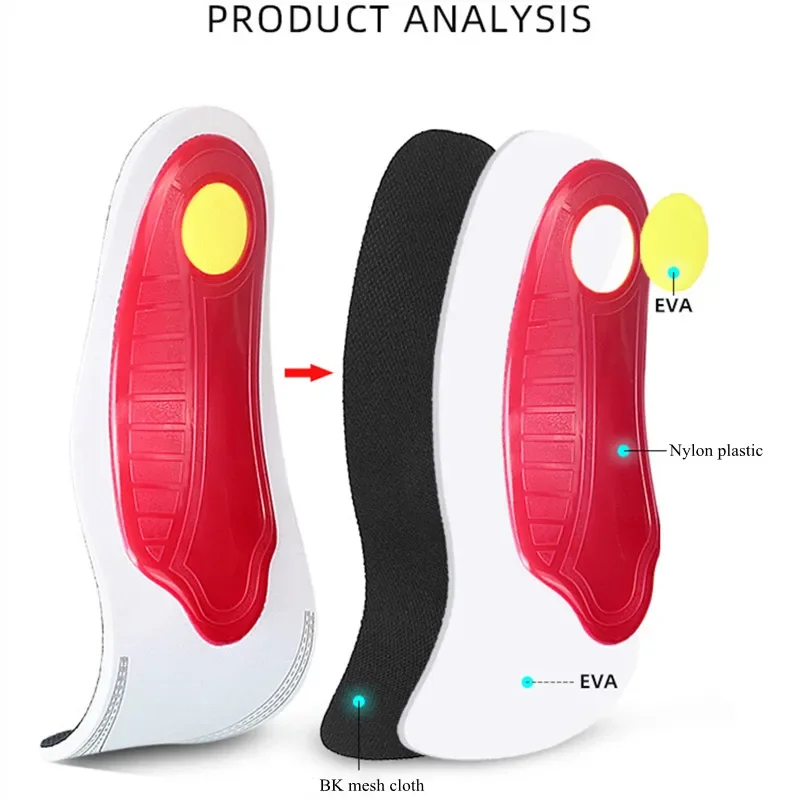 Orthopedic Shoe Insoles Arch Support Flatfoot Sports Inserts Foot Cushion Heel Pads For Men Women Foot X/O Leg Correction Orthopedic Insoles Shoe Insoles