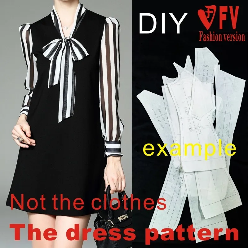Clothing DIY The dress Dresses Sewing Pattern cutting drawing Dress Sewing Template BLQ-242