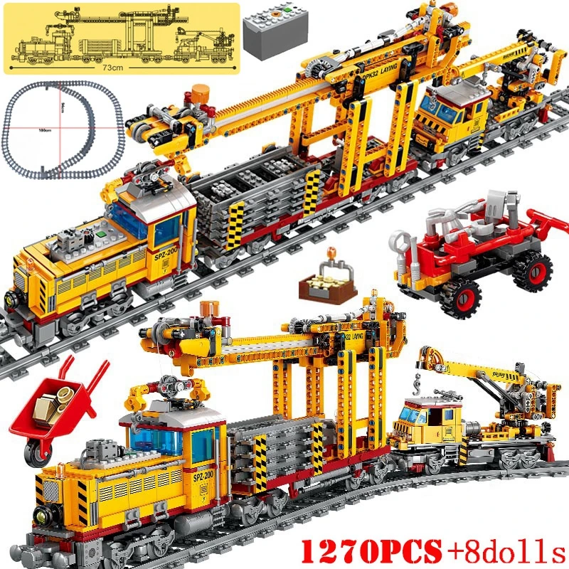 High-Tech Creative City Train Station Building Blocks Toy Set