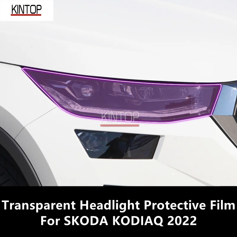 

For SKODA KODIAQ 2022 TPU Transparent Headlight Protective Film, Headlight Protection,Film Modification