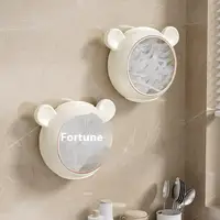 Boîte de film de cuisine domestique pratique ; Rangement mural anti-poussière ; Organisateur d'enveloppe en plastique ; Couvercle de boîte de couverture alimentaire en forme de support. 1
