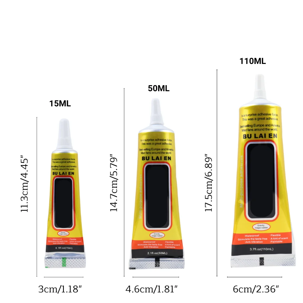 정밀 어플리케이터 팁이 있는 검은색 접촉 전자 부품 접착제, 휴대폰 수리 접착제, 100PCs, 15ml