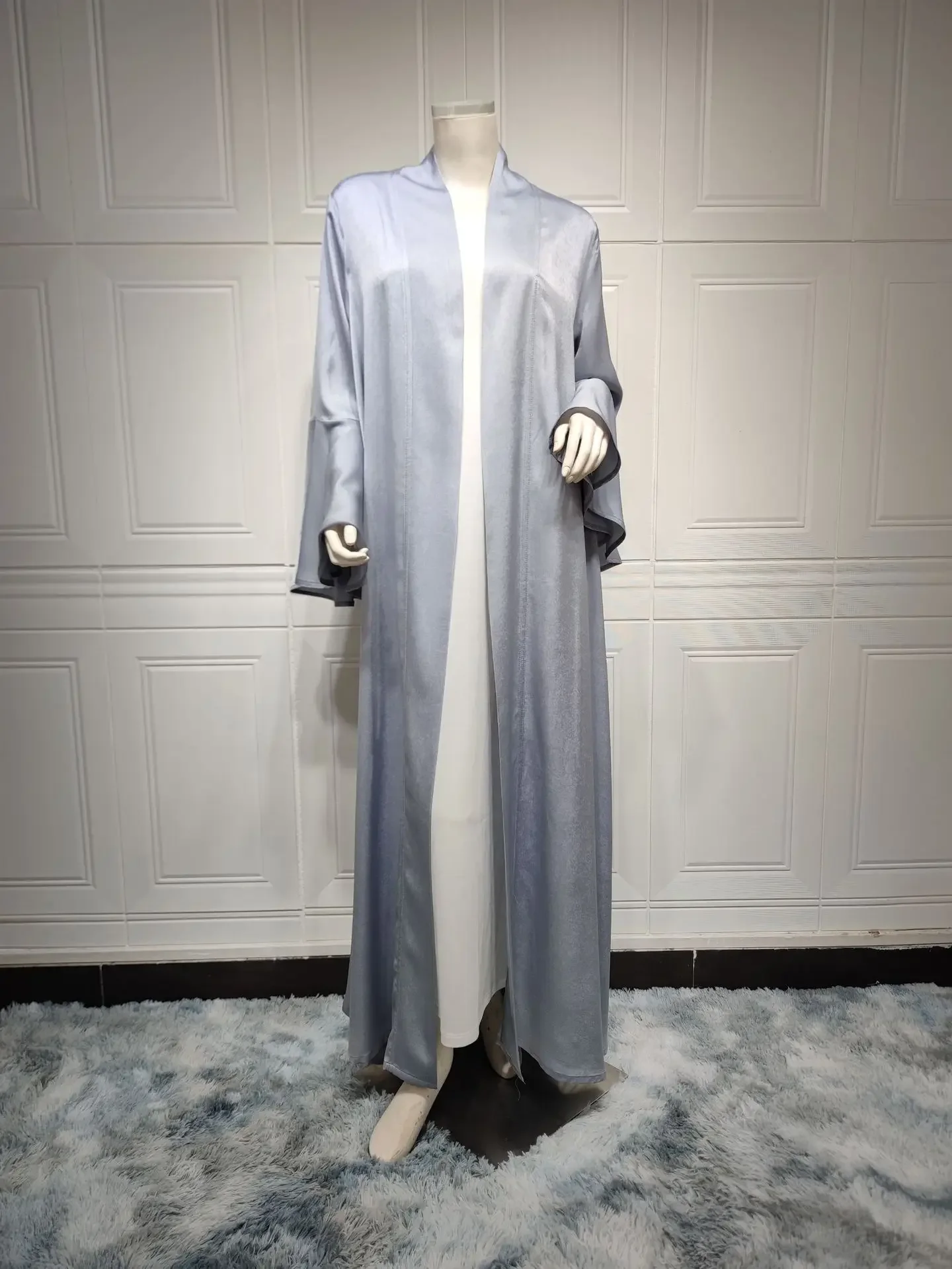 Summer Open Abaya Kimono Femme Musulmane Turkey Muslim Long Dress Ruffle Sleeve Plain Abayas for Women Dubai Islam Modest Outfit