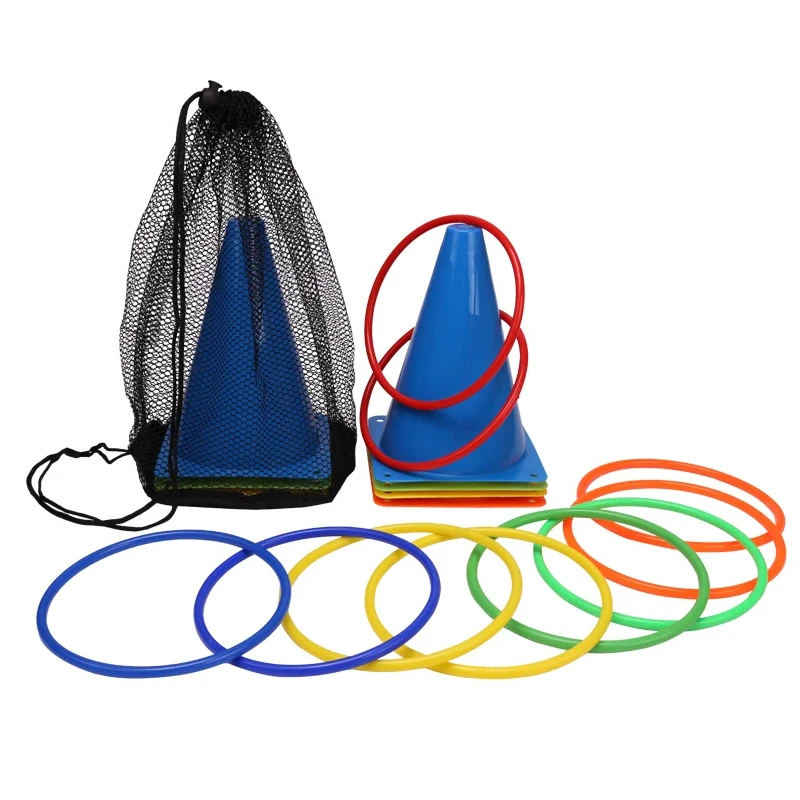Party Games Ring Toss Game Carnival Combo Set Soft Plastic Cones Ring Toss Games Throwing Game Toy For Kid Adult 2