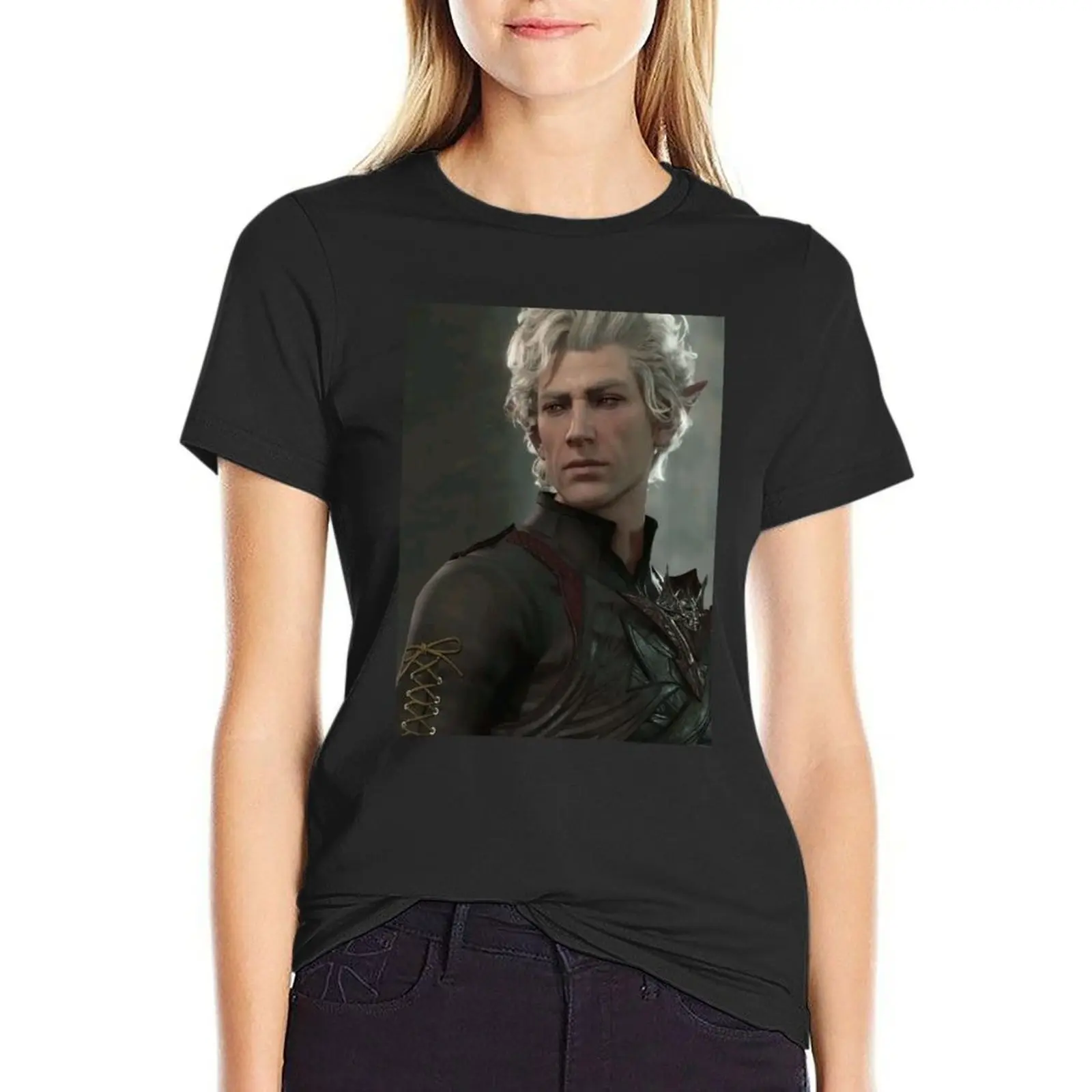 astarion the pale elf T-Shirt korean fashion plain T-shirts for Women