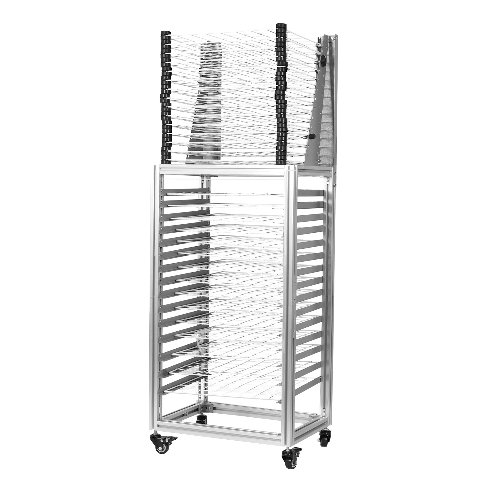 30-Layer Art Drying Rack Floor-Standing Mobile Easel Drying Rack Large Capacity Multi-Function Storage Rack for Tool/Food/Easel