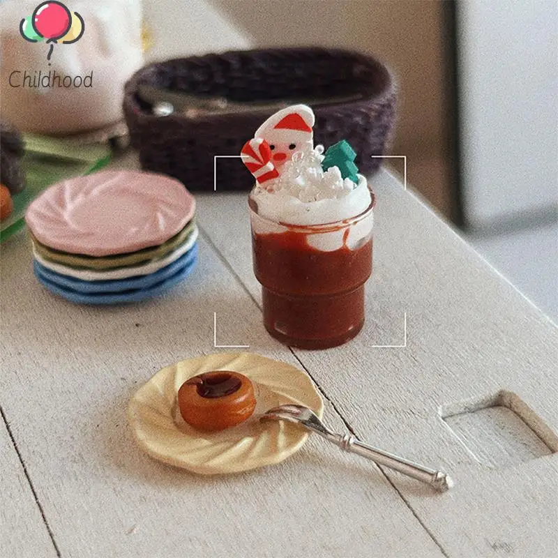 

1Pc 1/12 Dollhouse Chocolate Drink Dollhouse Christmas Decoration Dolls House Accessories For Kid Pretend Play Toys