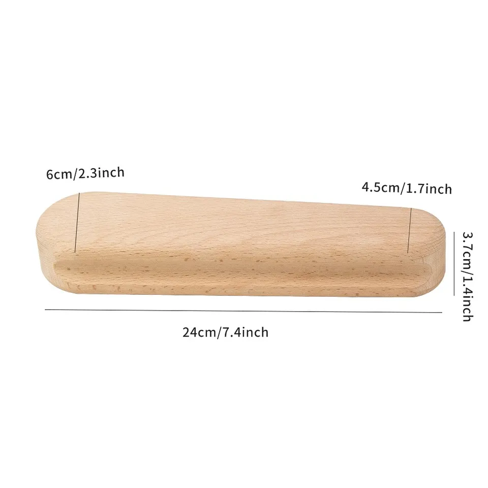 2-Piece Beech Wood Tailor's Clapper Set - 7 Inch & 12 Inch Wooden Ironing Tool For Sewing & Quilting