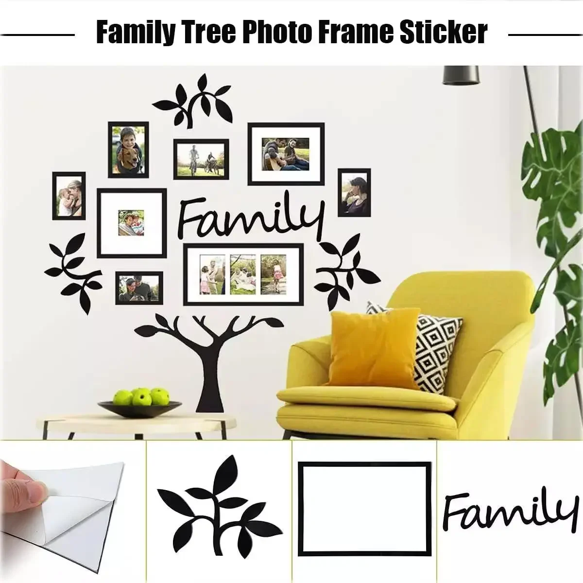 3D Acrylic Family Photo Tree Wall Stickers For Living Room DIY Photo Frame Tree