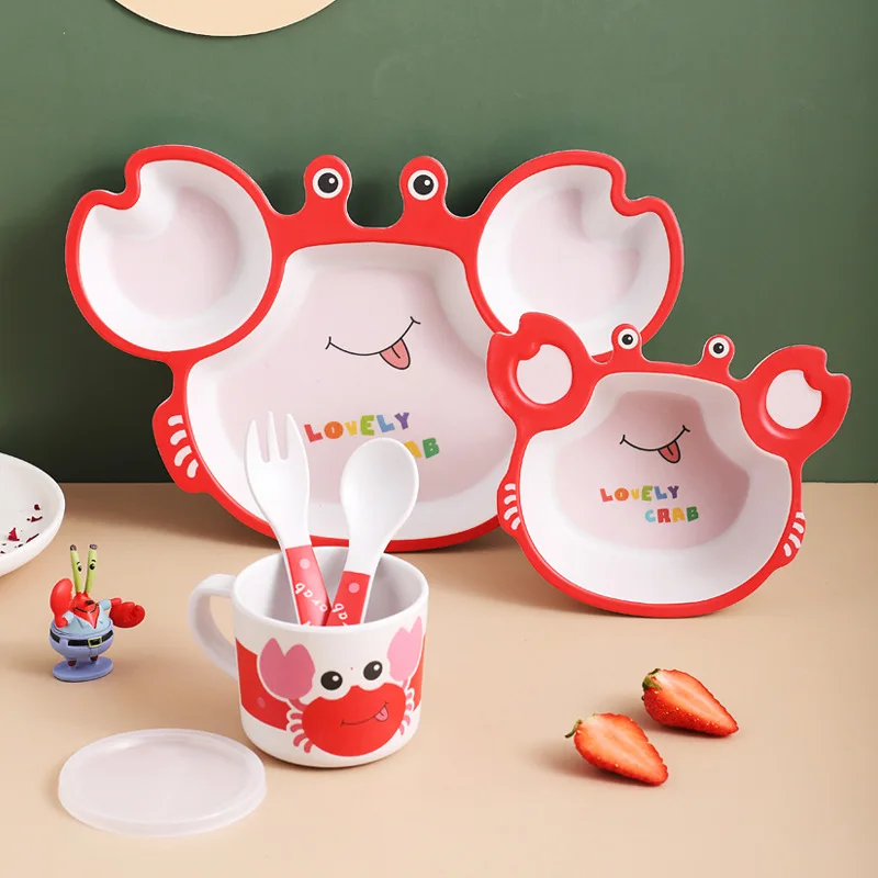 Kids Cups Set Natural Bamboo Fiber Baby Cup Toddler Water Suit Cartoon Animal Cute Creative Children Cup Daily Use Cups baby tableware set baby drinking cup