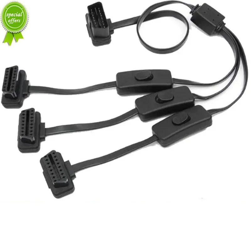 Smart Car Diagnostic Tool Adapter Scanner Obd 2 Splitter Extension 1-3 Con Tre Porte A Interruttori E Cavi Aperti Femmina