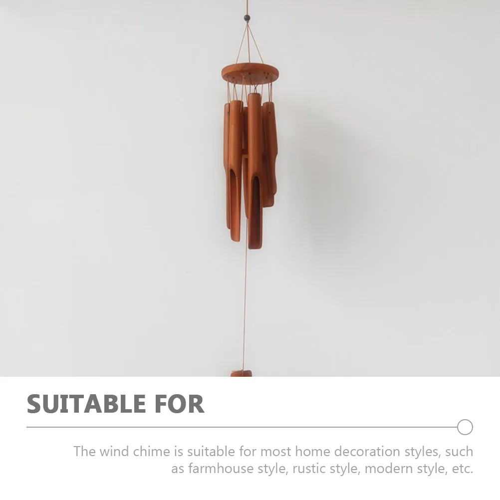 Bamboo Windchime Decoration Patio Wind Chime Garden Windchime Decorative Wind Chime Hanging Ornament Yard Wind Bell Home Decor 5
