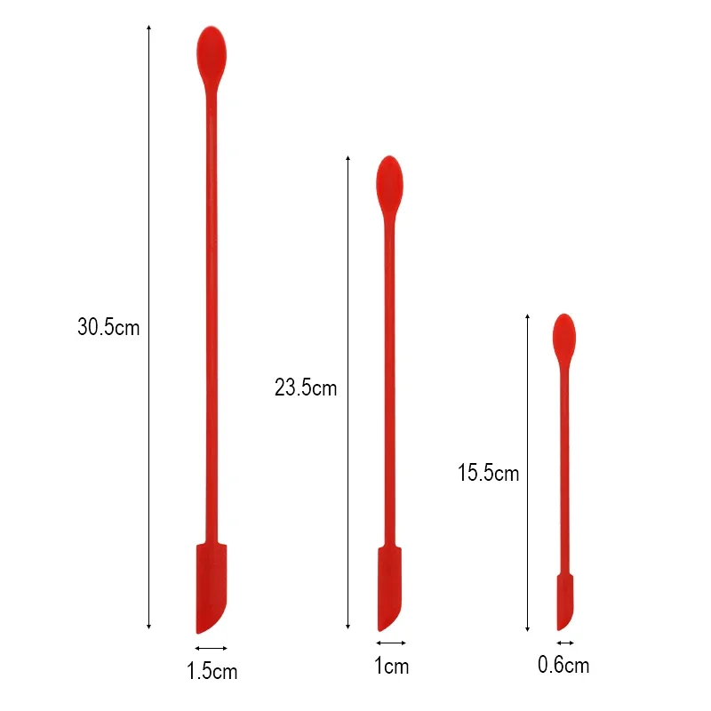 

Reusable Double Head Mini Silicone Spatula for Thin Jar Makeup Butter Cake with Spoon - Kitchen Baking Tools