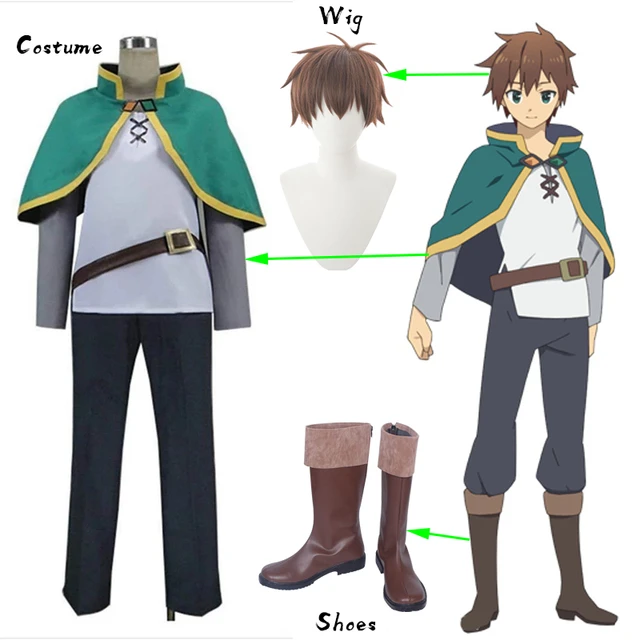 Kono Subarashii Sekai Ni Shukufuku O! Satou Kazuma KonoSuba Kazuma Cosplay  Costume Green Set Clothing - AliExpress