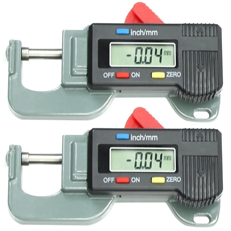 

2X Portable Precise Digital Thickness Gauge Meter Metal Tester Micrometer 0 To 12.7Mm