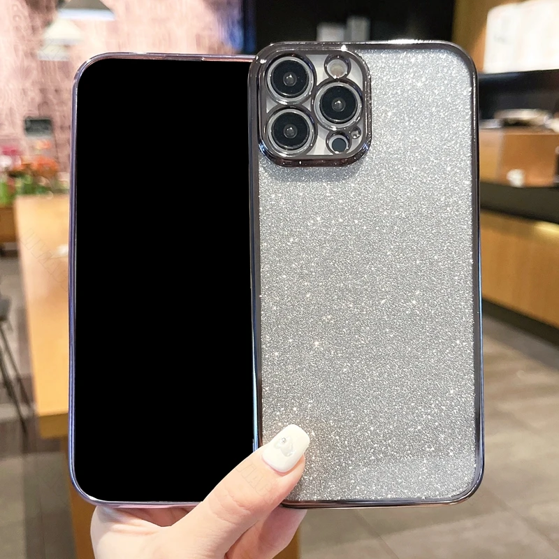Luxury Glitter Plating Clear Case Cover