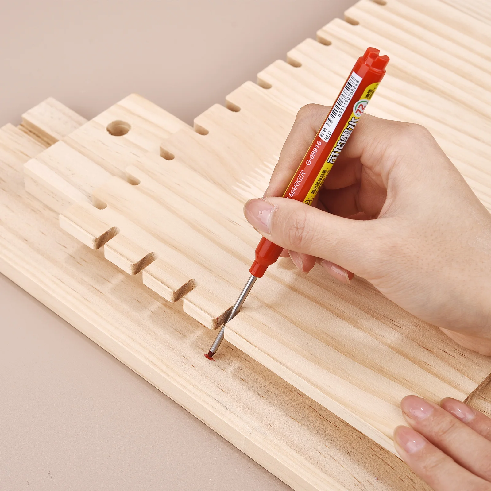 Set Da 8 Marcatori Per Fori Profondi A Punta Lunga 45 Mm: Impermeabili, Ricaricabili E Ideali Per Legno, Metallo E Plastica