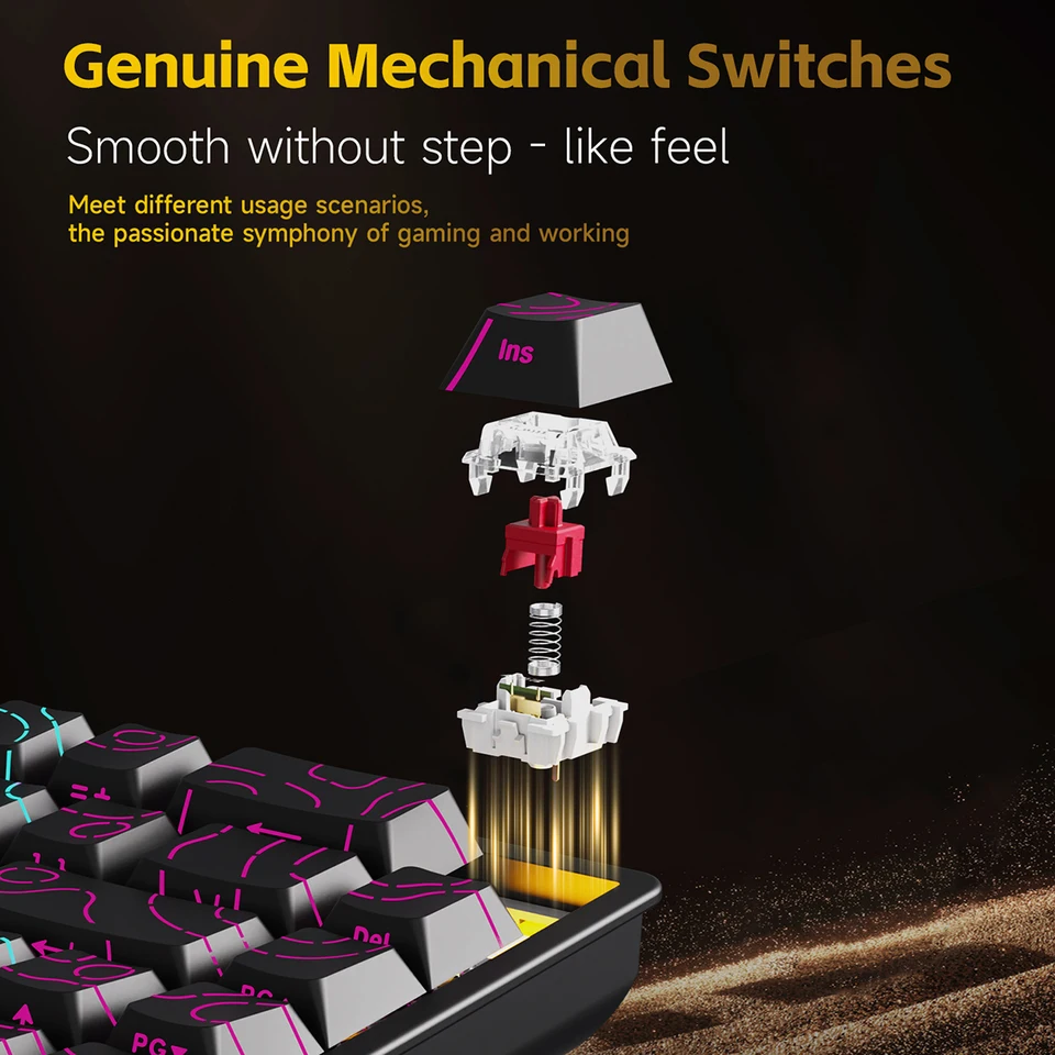 Ajazz Nk68 V2 Mechanical Keyboard Wired Keyboards 68keys 65