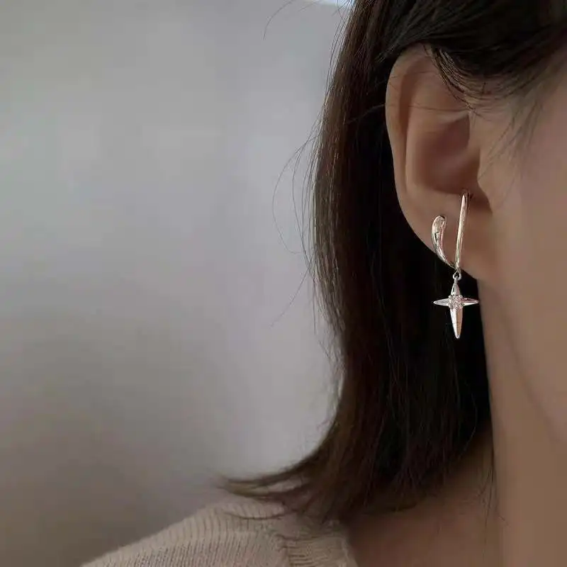 Personality Star Clip Earrings For Women Fashion Simple Cartilage No Piercing Ear Cuff Adjustable Jewelry Gift ear clip earrings,clip earrings,ear clip,ear accessories