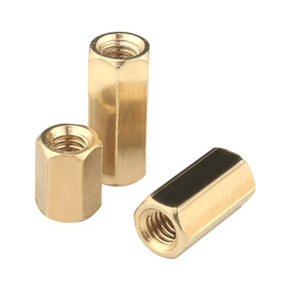 Brass Female Standoff 5-50pcs M2 M2.5 M3 M4 M5 M6 Double Pass Hex Brass Female Standoff Pillar Stud Mount Spacer Hexagon PCB Motherboard Nut Hollow