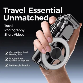 4-in-1 Multifunctional Magnetic mini Selfie Stick with 360° Rotation Wireless Bluetooth Control Magnetic Phone Holder 1