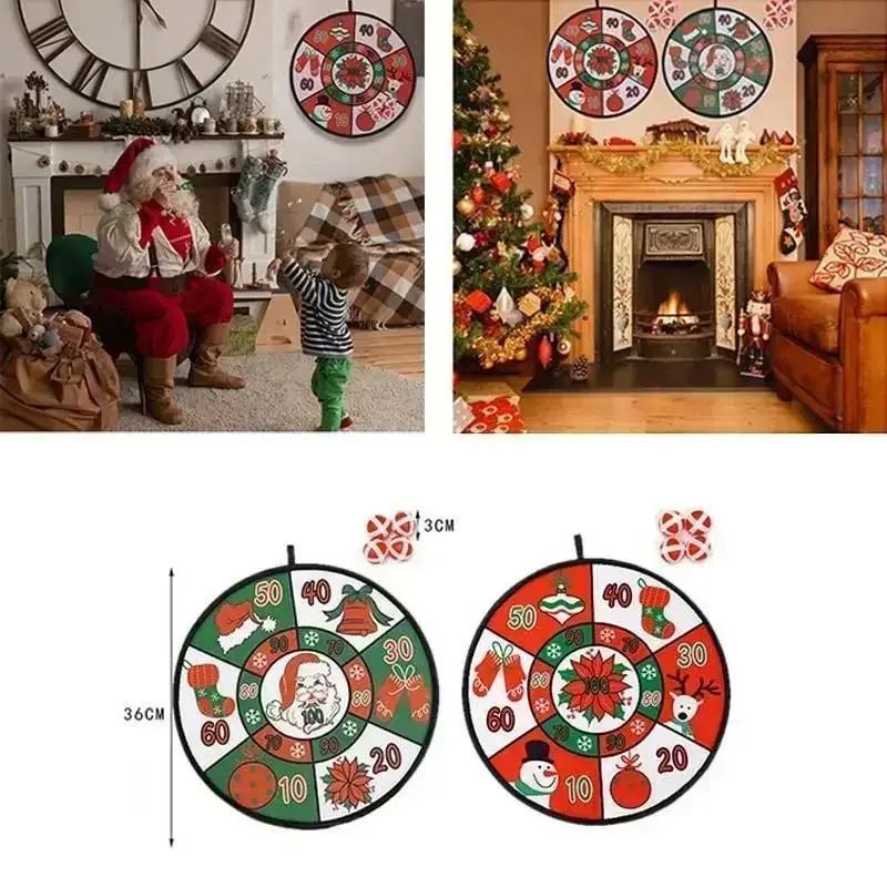 New Christmas Home Decoration Supplies Creative Dart Board Santa Claus Throwing Target Dart Shooting Board Party Game Supplies