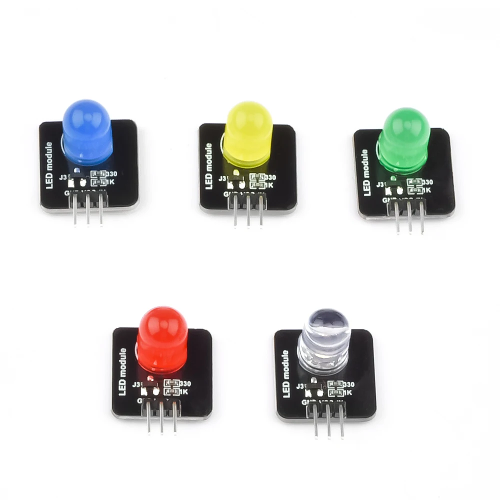 LED Module Luminous LED Light Sensor Indicator Light-emitting Module 3.3V-5V 10mm for Arduino Microcontroller Control