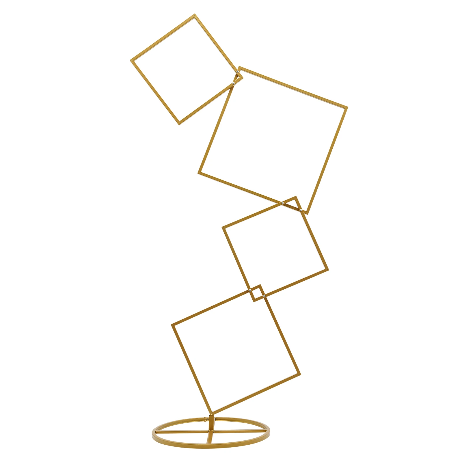 4 Tier Metal Wedding Arch Flower Stand Square Balloon Frame for Photo Booth Background Decoration Gold/White wedding arch stand party arch set wedding arch set wedding flower stand