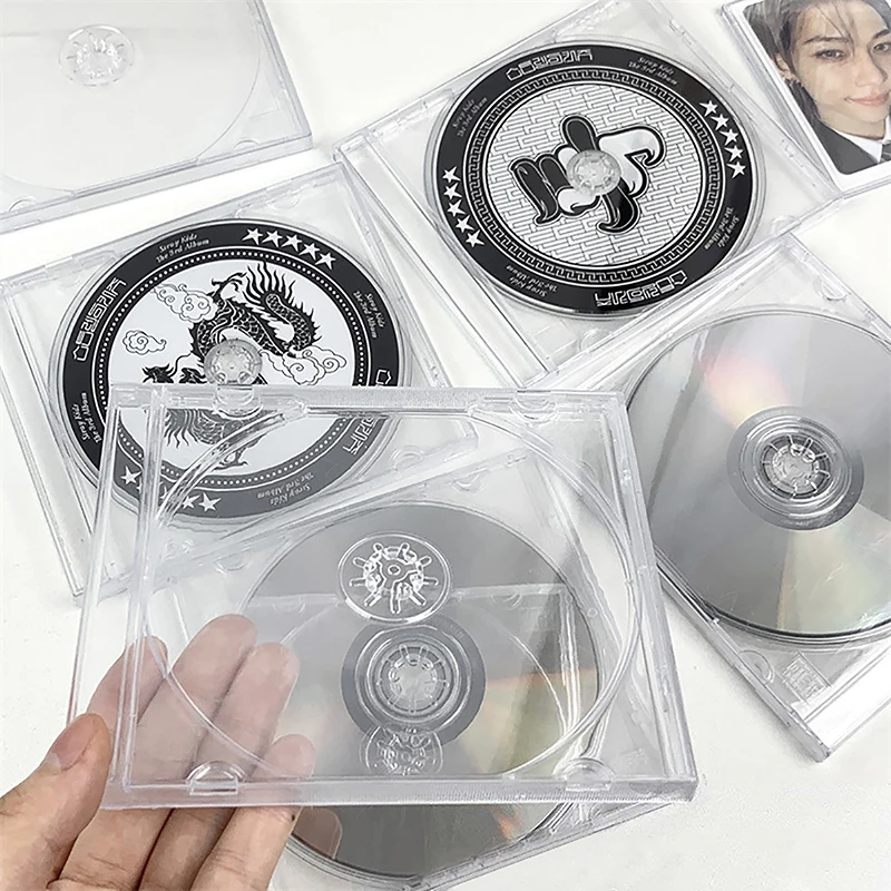 CD DVD Storage Case 1Pc Disc CD Storage Box Transparent Plastic DVD Case Multifunctional Idol CD Organizer Package Portable For Home Cinema