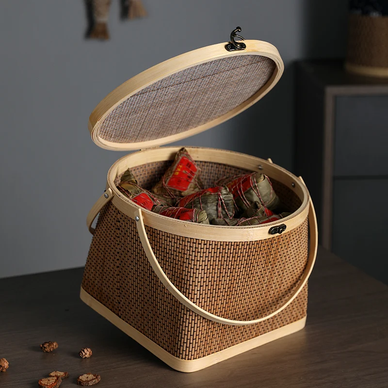 Natural Bamboo Handmade Storage Basket, Traditional Article Handicraft 3