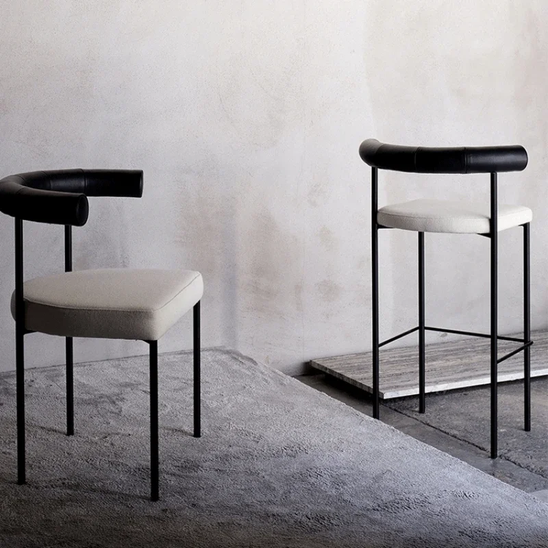 Nordic Design Bar Chair Coffee Modern Retro Makeup Dining Chair Simple Minimalist Nordic Taburete Alto Home Furniture HD50BY