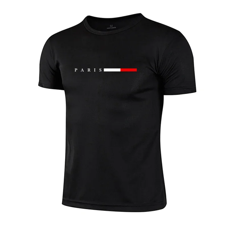 T-shirt da uomo stampate casual girocollo a manica corta per sport e jogging, abbigliamento uomo 2026, magliette in mesh ad asciugatura rapida per maratona estiva - immagine 3