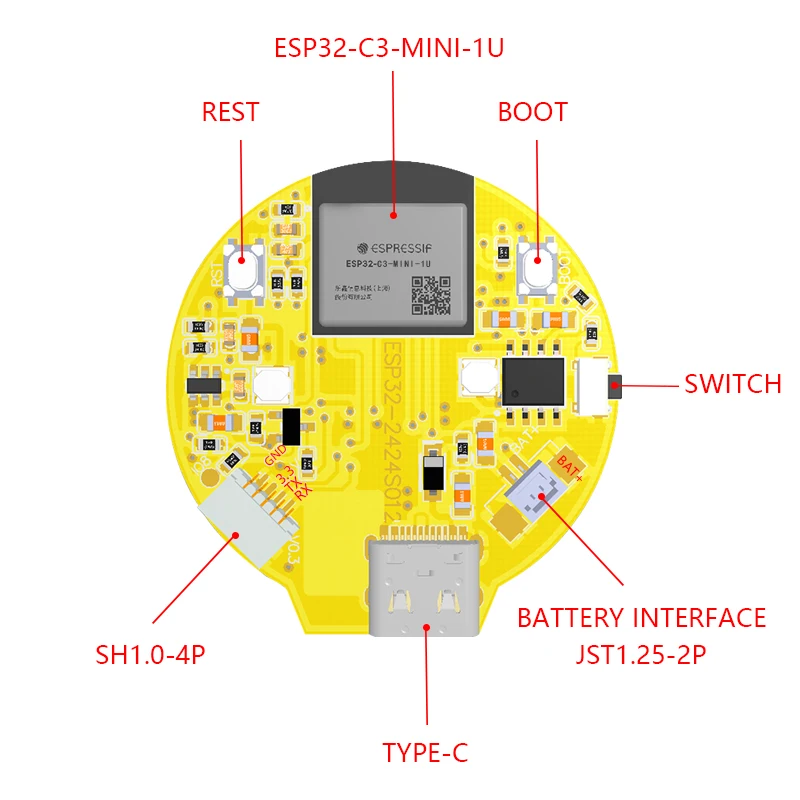 ESP32 LVGL for Arduino Development Board 1.28 Inch 240*240 IPS Smart Display Screen LCD TFT Module WiFi & Bluetooth with Touch