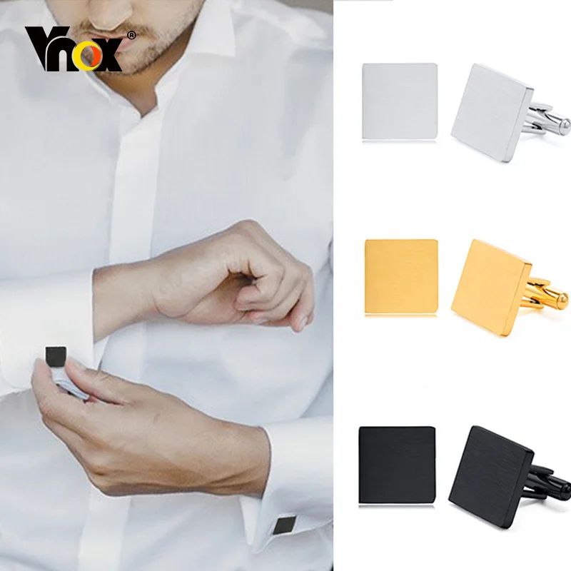 남성용 Vnox 2PCS 기하학 커프스 단추, 사각형 원형 타원형 모양의 신랑 들러리 셔츠 액세서리, 아버지의 날 선물