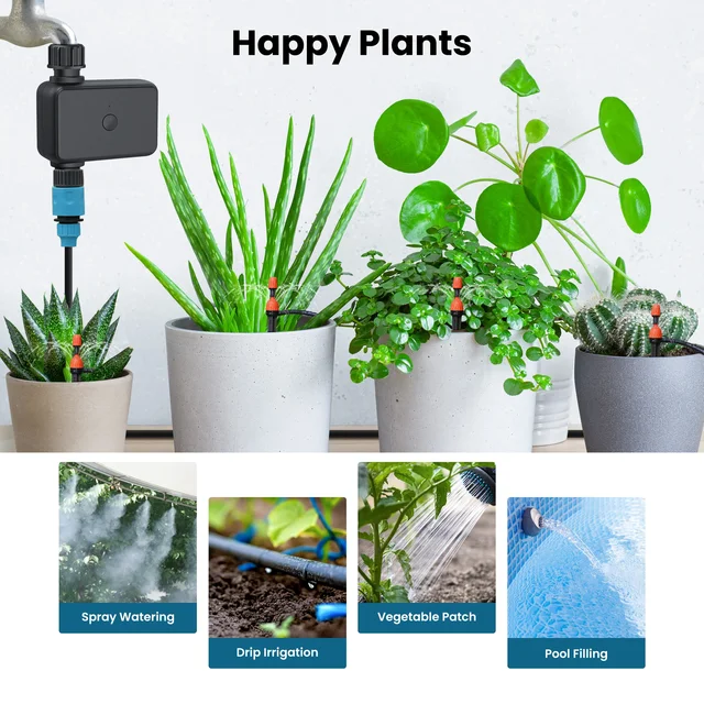 Tuya Smart Water Timer Programmable Sprinkler Timer Bluetooth for Garden Hose Irrigation Compatible with Alexa Hey Google 6