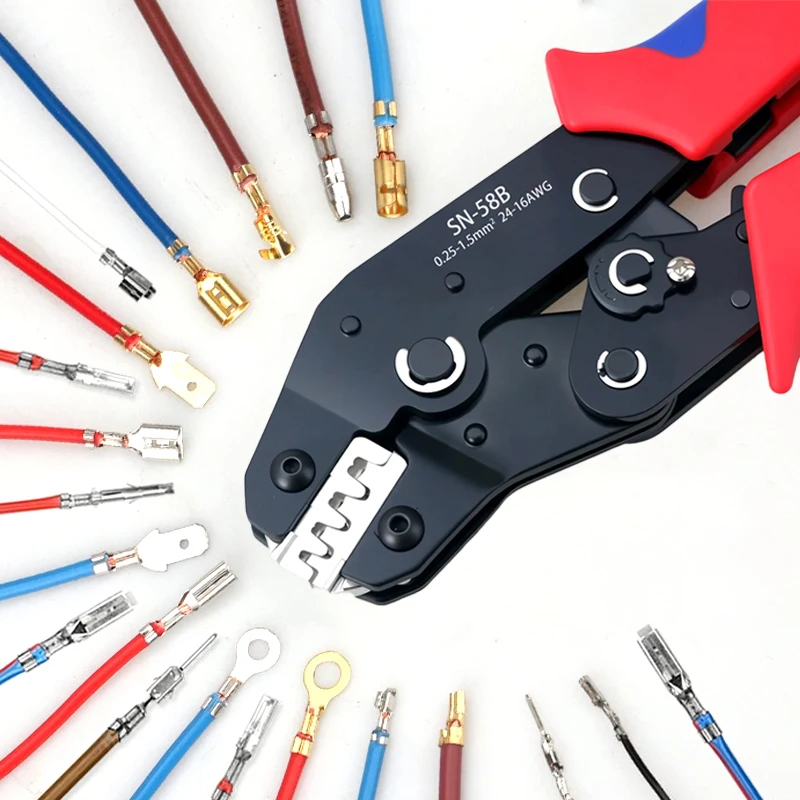 Pinces de sertissage professionnelles SN-58B - Outil gain de temps pour bornes Dupont équipements pêche